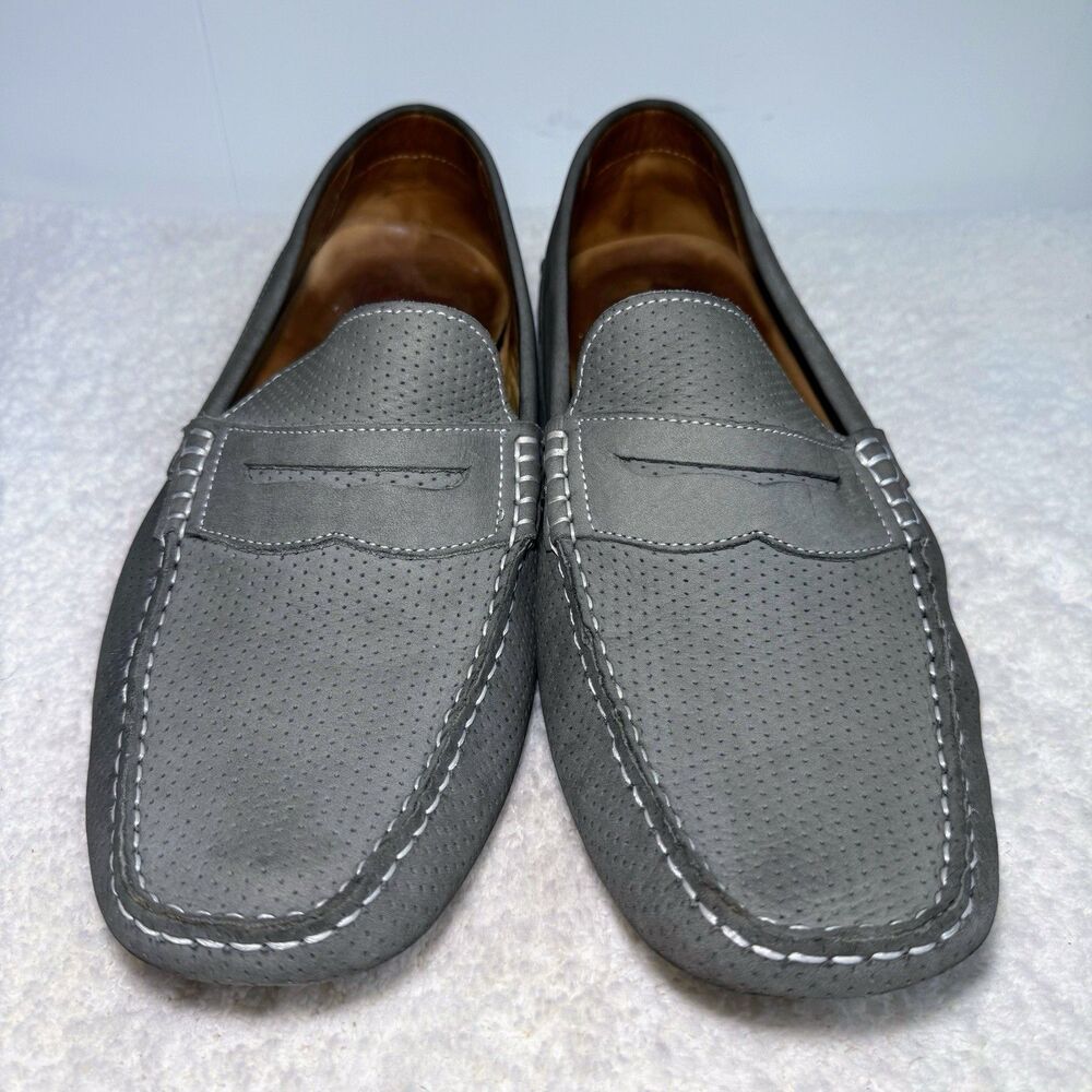 1901 Hollow Genuine Leather Suede Vamp Round Toe Flexible Driving Loafer Sz 12M